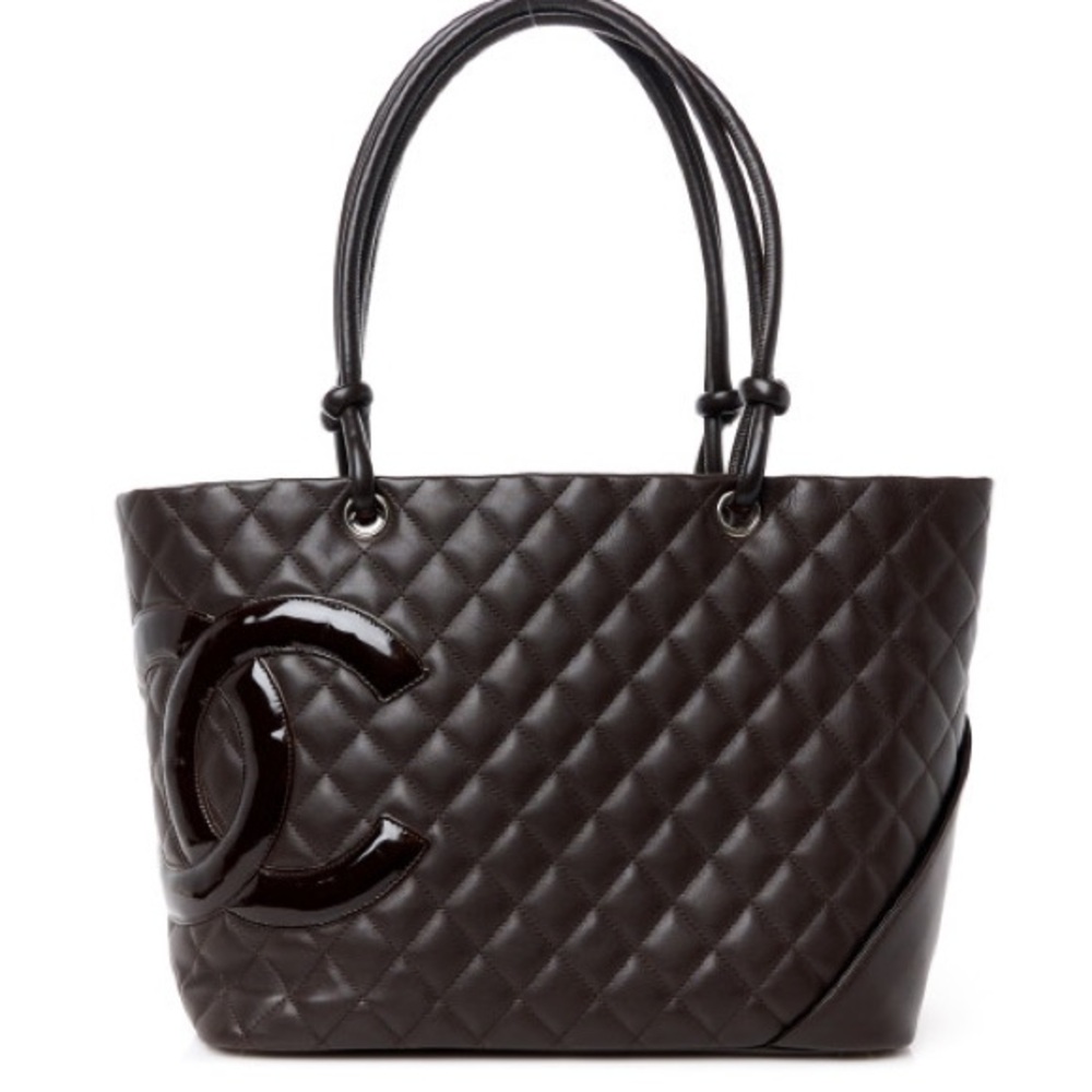 Chanel brown ligne large handbag bag Tote
